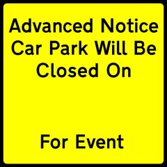 Car Park Will Be Closed Banner