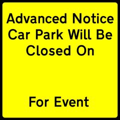 Car Park Will Be Closed Banner