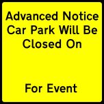 Car Park Will Be Closed Banner