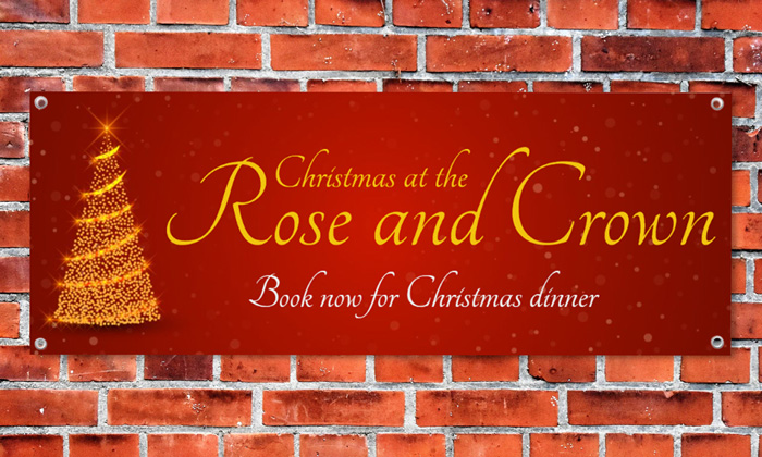 christmas banner for the rose and crown