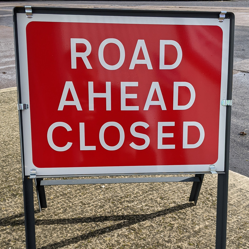 road closed signage